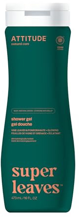 ATTITUDE Body Wash, EWG Verified Shower Gel, Dermatologically Tested, Plant and Mineral-Based, Vegan Personal Care Products, Red Vine Leaves, 473 mL