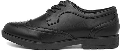 Lilley Agnes Womens Brogue Lace Up Shoe in Black - Size 6 UK - Black