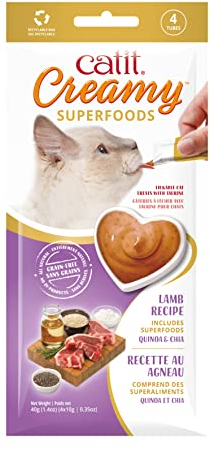 Catit Creamy Superfood Leckpaste für Katzen mit Lamm und den Superfoods Quinoa und Chia
