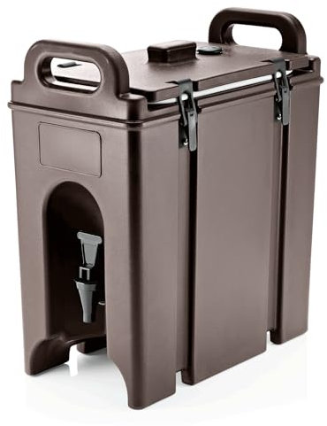 ich-zapfe.de Contenedor isotermo, contenedor isotérmico, contenedor térmico para Alimentos - con Grifo, marrón, 18L