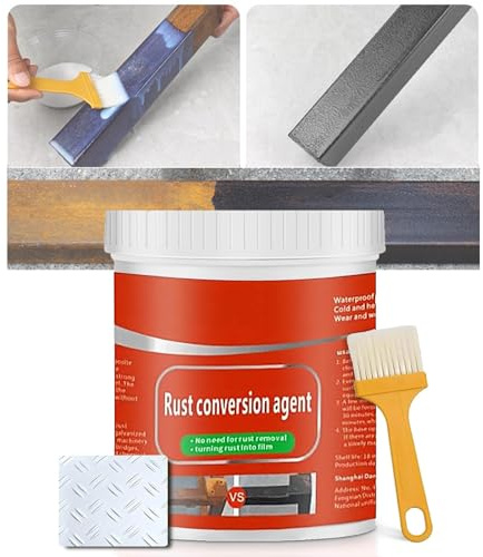 XIRUJNFD 300g Rust Conversion Agent, Metal Rust Removal & Renovation Paint, Multi Functional Metal Conversion Agent, Multifunctional Metal Rust Removal (White)