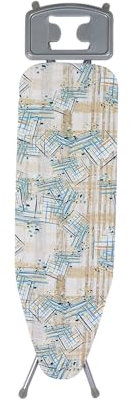 RELAX4LIFE Asse da Stiro con Pconoggiaferro 143 x 38 cm, 7 Altezze Regolabili 75-93 cm, Struttura in Metallo, Asse da Stiro Pieghevole per Casa, Lavanderia e Dormitorio (A Strisce)