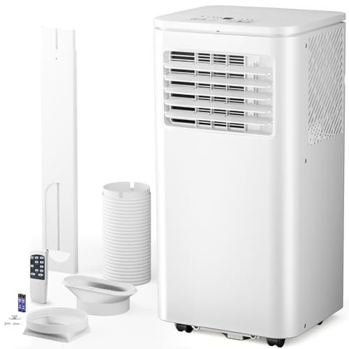 Portable Air Conditioner 8000 BTU, Remote Control, Fan Mode, Cools 350sq. ft, 24 Hour Timer, Quiet Operation,Window, 2 Fan Speed for Bedroom Office Home Dorm