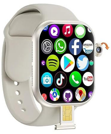VP29 Smart Watch 4G Android 64GB Storage 4G/5G LTE Sim Card GPS WIFI 2.29 inch 490 * 580 Amoled NEW Smartwatch Rotary Camera (silver,3+32GB)