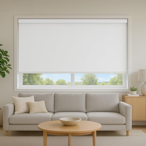 DH DREAMER HOME Estor Enrollable Opaco - Persiana Fácil de Instalar Resistente a la Humedad y Los Rayos UV para Ventanas y Puertas - Tamaño 150x200cm - Color Blanco
