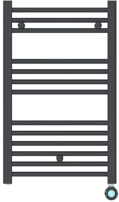 facula - Radiador Toallero Eléctrico Fluido WiFi Programable | Modos Confort, Noche y antihielo (Negro, 871x500mm)