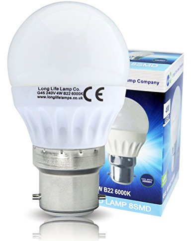 4 x LED 4w Golf Ball Light Bulb Cool White 6000k Frosted Cover B22 Bayoent Cap