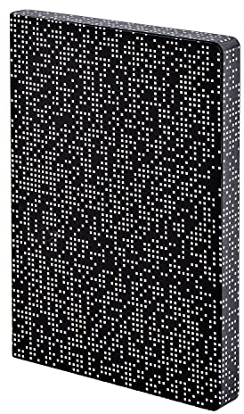 Nuuna Notizbuch A5+ | Graphic L - Analog | Dotted Journal | 3,5mm Punktraster | 256 nummerierte Seiten | 120g Premium-Papier | Leder schwarz | nachhaltig produziert in Deutschland