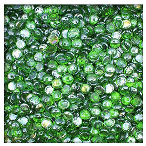 Kieskönig 1 kg Glasnuggets Glassteine Muggelsteine Mosaiksteine Tischdeko 17-19 mm Grün