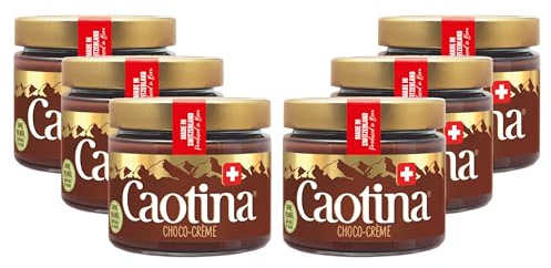 Caotina Schokoladen Creme Brotaufstrich süß SchokoCreme ohne Palmöl SchokoladenAufstrich mit Nuss und echter Schweizer Schokolade, 6 x 300 g