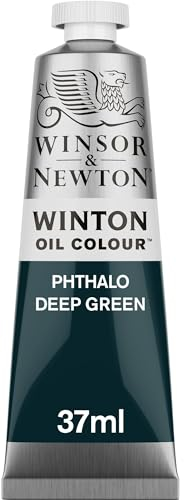 Winsor & Newton 1414048 Winton, feine hochwertige Ölfarbe - 37ml Tube mit gleichmäßiger Konsistenz, lichtbeständig, hohe Deckkraft, reich an Farbpigmenten - Phthalo Dunkelgrün