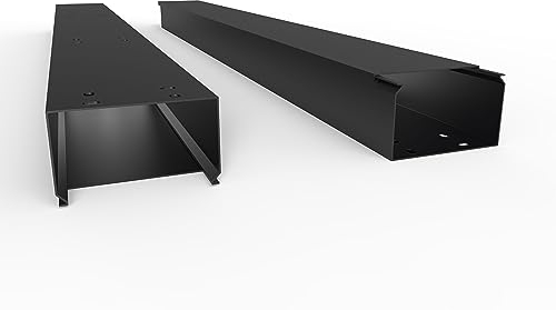 Conduit de câbles Pro avec trous au sol, goulotte de câbles 10 m 100 x 60 mm – 10 x 1 m, noir