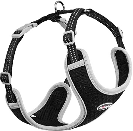 ThinkPet Reflekterande andningsbar mjuk luftnät utan släp valpkobling över huvudet ventilationsväst för små och medelstora hundar och katter