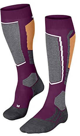 FALKE Damen Skisocken SK2 Intermediate W KH Wolle warm dick 1 Paar, Lila (Radiant Orchid 8692), 35-36