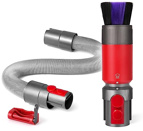 Cepillo de polvo + manguera de extensión flexible compatible con aspiradora Dyson Outsize / V7 / V8 / V10 / V11 / V15, cepillo de cerdas suaves, piezas de repuesto para aspiradora inalámbrica