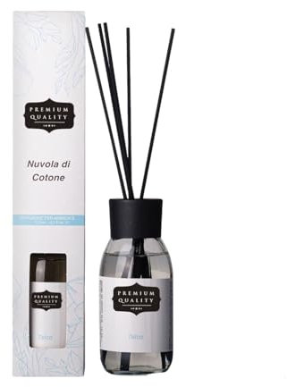 DETERMONDO Profumatore Ambiente 125 ml Bastoncini, Profumo Stanza, Ufficio, Armadio (Talco)