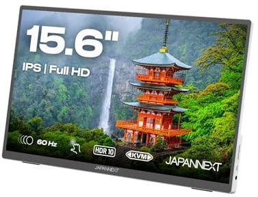 JapanNext Monitor Portatile Tattile 15.6 IPS Full HD (1920x1080) | HDR | Altoparlanti integrati HDMI(x1) USB-C(x2) Jack(x1) | G-Sync/FreeSync | Garanzia 2 anni | JN-MD-i156FHDR-T