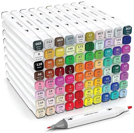 Kebuye Alkohol Marker Stifte Set - 80 Farben Alcohol Markers Dual Tip Marker Pen FüR Erwachsene Kinder - Alkoholmarker Filzstifte Art Sketch Marker FüR Manga Coloring