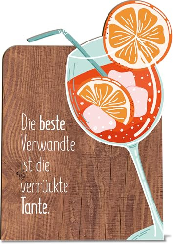 Tante Geschenk Holzkarte - Tante Geburtstagskarte mit Umschlag | tante postkarte, beste tante geschenk, geschenk tante geburtstag, geschenk für tante, beste tante, Originelle Geschenkidee für Tante