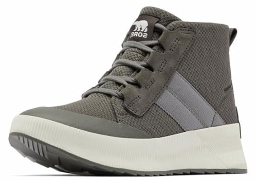 Sorel Women's Out N About III Mid Sneaker Waterproof, Quarry/Chrome Grey, 8.5 Regular