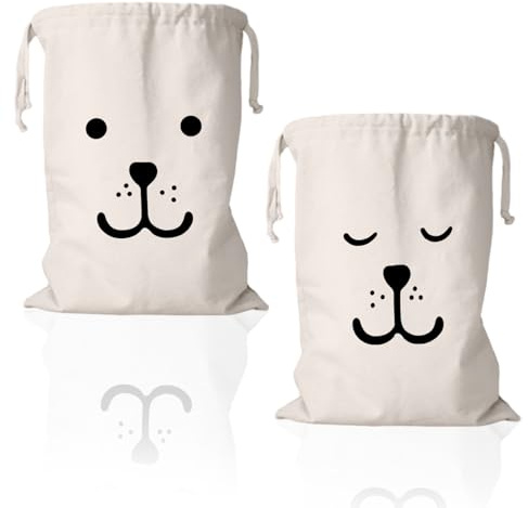 2 Piezas Bolsas De Lavandería De Lona Con Cordón, 50×60cmGran Capacidad Bolsa Lavable Ropa Sucia, Bolsa Lavandería Extra Grande para Trabajo Pesado para Almacenamiento Juguetes, Tejidos Punto