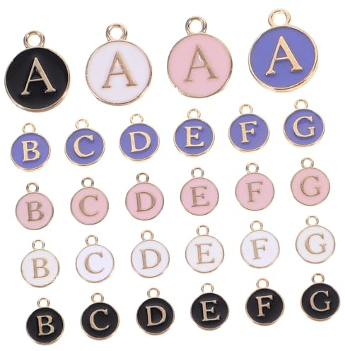 CRAFTHROU 104 Pezzi Ciondoli Lettere in Lega per Creazione Gioielli, Resistente alla Ruggine e Non Facile da Piegare, per Braccialetti e Accessori DIY Eleganti