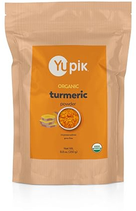 Yupik Organic Turmeric Powder, Curcuma Powder, 8.8 OZ, USDA Certified, Superfood Spice, Non-GMO, Vegan, Gluten-Free, Kosher, Rich in Curcumin, High in Magnesium & Iron, Good for Smoothies & Baking