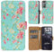 32nd Floral Series 2.0 - Design PU Leather Book Wallet Case Cover for Samsung Galaxy S21, Designer Flower Pattern Wallet Style Flip Case With Card Slots - Spring Blue