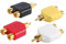 YACSEJAO RCA Y Splitter Adapter Gold Plated RCA 1 Male to 2 Female Y Splitter Connectors for Subwoofer, Car Radio, Amplifier, TV, Digital Audio Etc- 4-Pack（Red white black yellow）