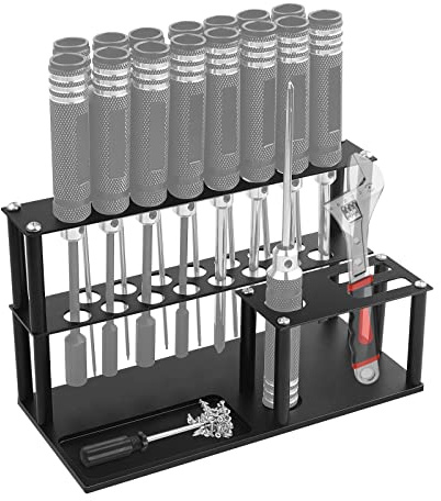 Craznick Schraubendreher Organizer Aufbewahrung Rack 18 Löcher Schraubendreher Halter Multifunktions Werkzeug Ständer Für Die Aufbewahrung von Werkzeugen Metall Material Dauerhaft