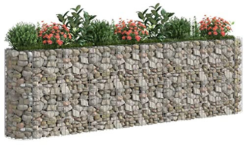 Festnight Gabbioni Metallici, Gabbione Fioriera, Gabbione Letto Rialzato da Giardino in Acciaio 330x50x100 cm