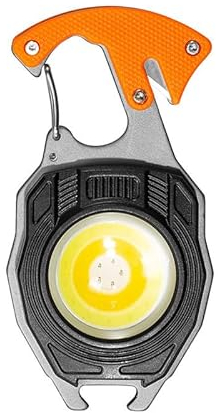 SteJar Porte-clés rechargeable avec sifflet - Lumière d'urgence extérieure avec aimant - Multifonction - Allume-cigare avec cutter tournevis et décapsuleur