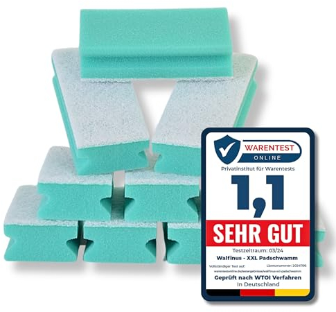Walfinus Premium XXL 10er Set Kratzfreie Spülschwamm, Putzschwamm, Reinigungsschwamm, Küchenschwamm, zweiseitige, Scheuerschwamm, Topfreiniger, waschbar -60 Grad 15x7x4cm zum wiederverwenden