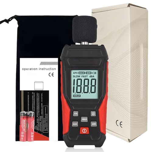 Dezibel Messgerät, db Messgerät, 30-130dBA Schallpegelmesser, Schallpegelmessgerät mit MAX/MIN Geräuschmessung, Lärmpegelmessgerät für Fabriken und Straßen Verwendet Werden