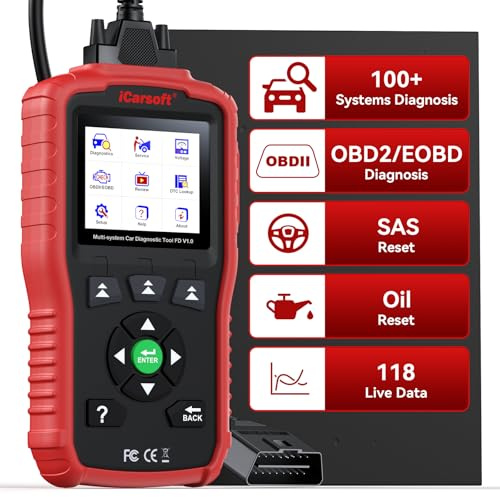 iCarsoft FD V1.0 OBD2 Auto Diagnostica per Ford/Holden, Diagnosi Auto Professionale in Italiano per Tutti i Sistemi, Ripristino dell'Olio, Calibrazione SAS, Test della Batteria, Aggiornamento a Vita