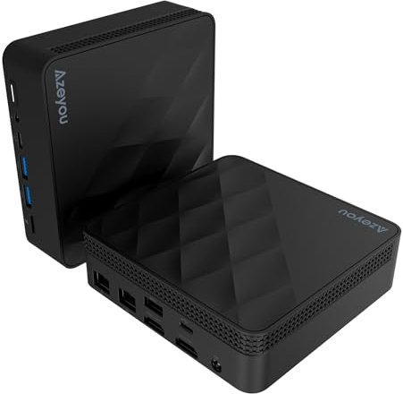 Azeyou Mini PC, 12th Gen N100 Mini Computer, 16GB RAM+1TB M.2 SSD Mini Desktop PC with Win 11 Pro, 2 HDMI/WiFi 6/BT5.2/2 RJ45/USB 3.2, Micro Business PC for School Education Office - Black