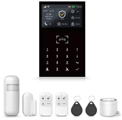 Sistema di Allarme WiFi per la Sicurezza Domestica, Allarmi 4G GSM Fai da Te, Nessun Canone Mensile, Sensori Porta/Finestra, per la Sicurezza di Anziani e Bambini (8 PACK)