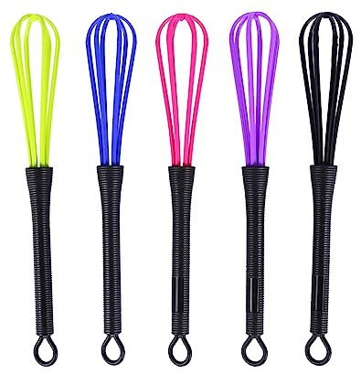 Tbest Haarfarbe Farbstoffcreme Whisk Set aus 5 Praktischen Friseurwerkzeugen für Küchenleichte Kunststoff