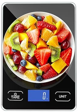 Báscula digital de cocina con capacidad de carga de 15 kg (negro-1)