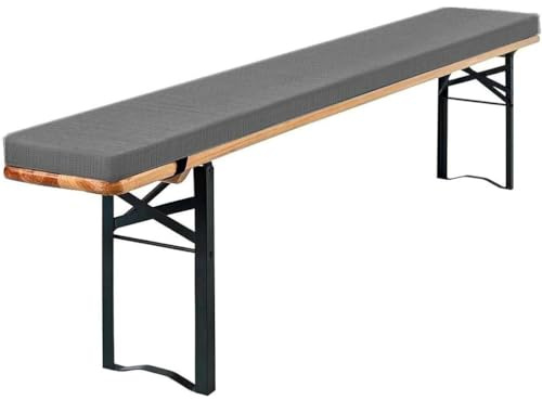 Genérico Cojín Acolchado para Banco de Cerveza, Ideal para Muebles de Carpa Cervecera 220x25 180x25 170x23 110x25 de Exterior con Cremallera para Mesas y Carpas Fiestas,Gris,130x40x3cm