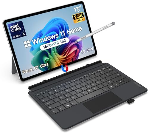 ALLDOCUBE 13-Zoll-2-in-1-Tablet mit Tastatur und Stift, Win 11 Home Intel Core Ultra 5 125H Laptop, 16GB RAM+1TB SSD Touchscreen-PC, 2,5K-Display, PD 65W, WiFi 6, QWERTY
