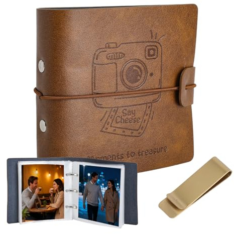 GZRXIOUS Mini album fotografico da 50 tasche adatto per Fujifilm Instax Mini 9 / Mini 8 / Mini 90 / Mini 25 / Mini 11, adatto per Polaroid Snap/Z2300/, Marrone Photocard Binder