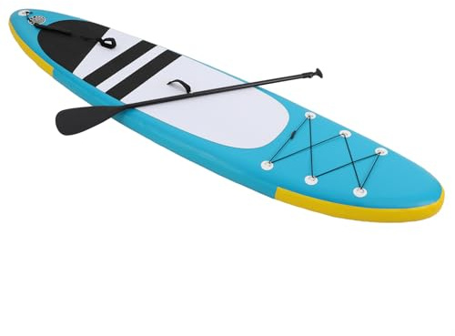 soudesileim Tavola gonfiabile Stand Up Paddle Board 305 x 76 x 10 cm, portata fino a 150 kg, con pompa e borsa per il trasporto, per adulti, surf e sport acquatici