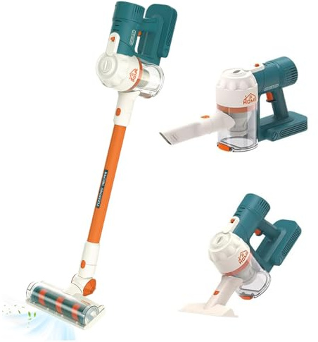 Aspiradora para niños pequeños, aspiradora para niños, inalámbrica, para colgar en la pared, limpiador para pequeños, batería, juego de limpieza interactivo para vinculación entre padres e hijo