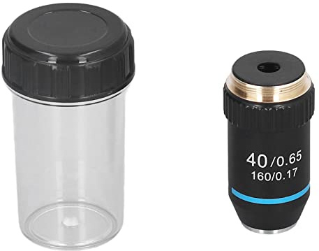 Ycauty Akromatiskt Mikroskop Objektiv Högförstoringsglas Ljusare 40X för Studiematerial Mässing 1 St