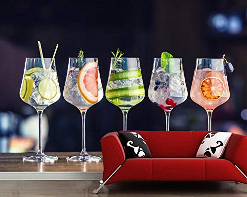 3D Tapeten Cocktail Stemware Mixgetränk Essen Foto Tapeten Wandbilder Für Wohnzimmer Küche Restaurant Café Ktv Bar,430(W)*300(H)Cm