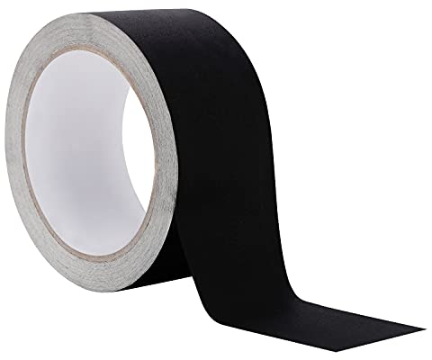 Belle Vous Textil Gewebeband Schwarz für Buchreparatur 5cm x 13,6m Premium Textilklebeband Schwarz zum Binden & Versiegeln von Büchern - Hochleistungs Säurefreies Bastelband - Gaffer Tape Schwarz Matt