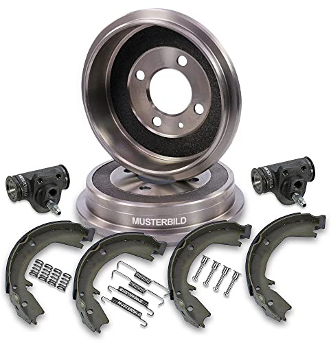 ATEC Germany Kit freni asse posteriore incl. 2x Tamburo freno 4x Ganasce per freno a tamburo 1x Kit di montaggio 2x Cilindri freno ruota Compatibile con CHEVROLET MATIZ, DAEWOO MATIZ (M100, M150)