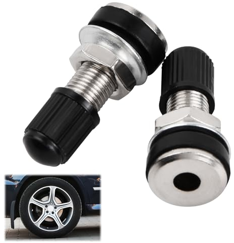 2 Piezas Válvulas para neumáticos de Motocicletas y automóviles, Válvulas de Llanta para Coche, Neumáticos de Moto con Tapas Antipolvo, Válvulas de Coche a Presión para Coches, Motos, Bicicletas