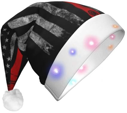 COMAAM Chapeau de Noël chaud en peluche pour adulte - Hache de pompier - Pour décoration de fête